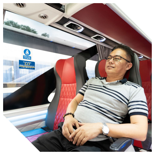 Passenger riding a bus
